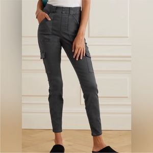 High-Rise Ankle Cargo Pants in Charcoal - Tall